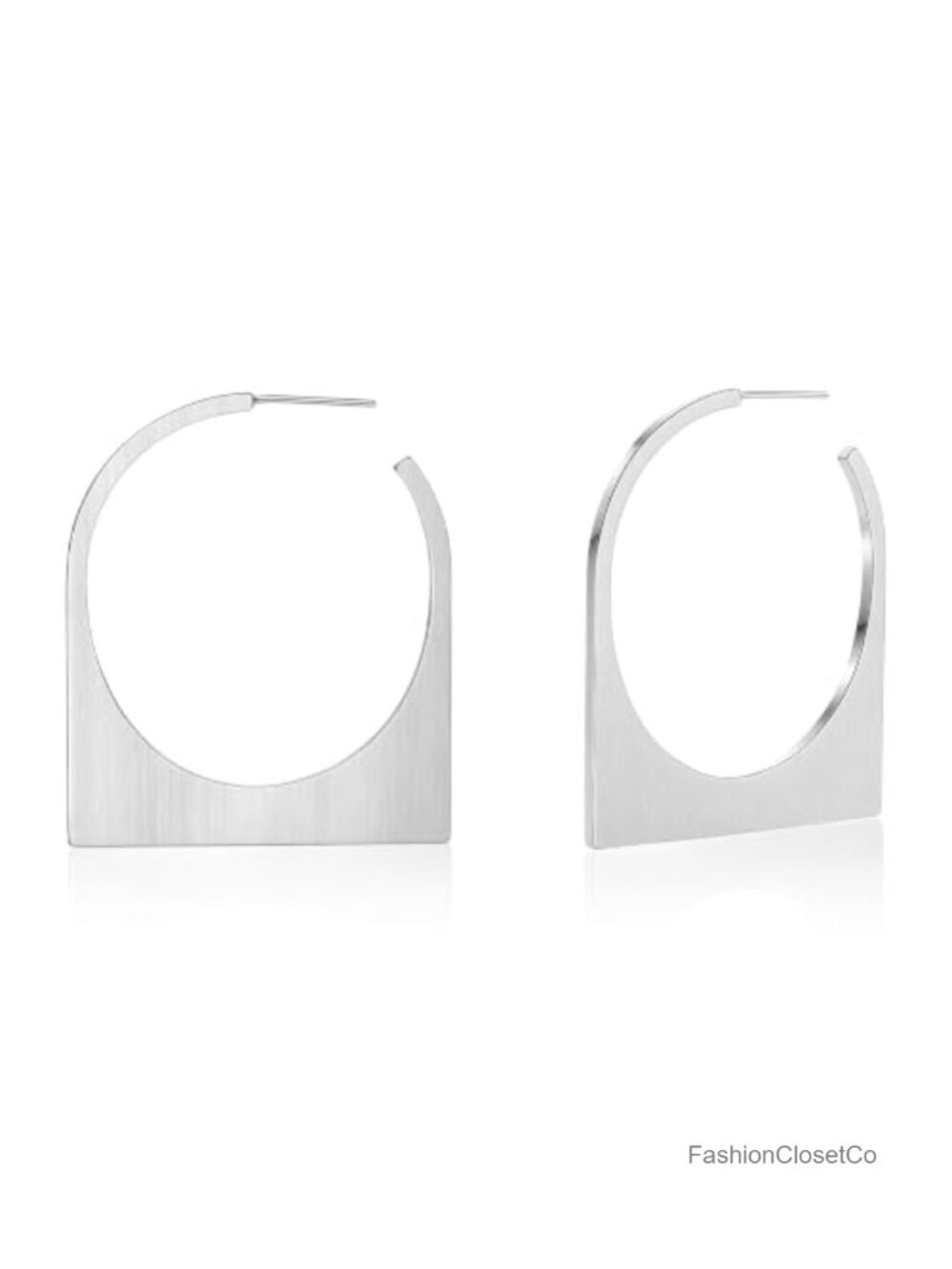 14K Plated Brass Geometric Square Hoop Earrings Statement Women